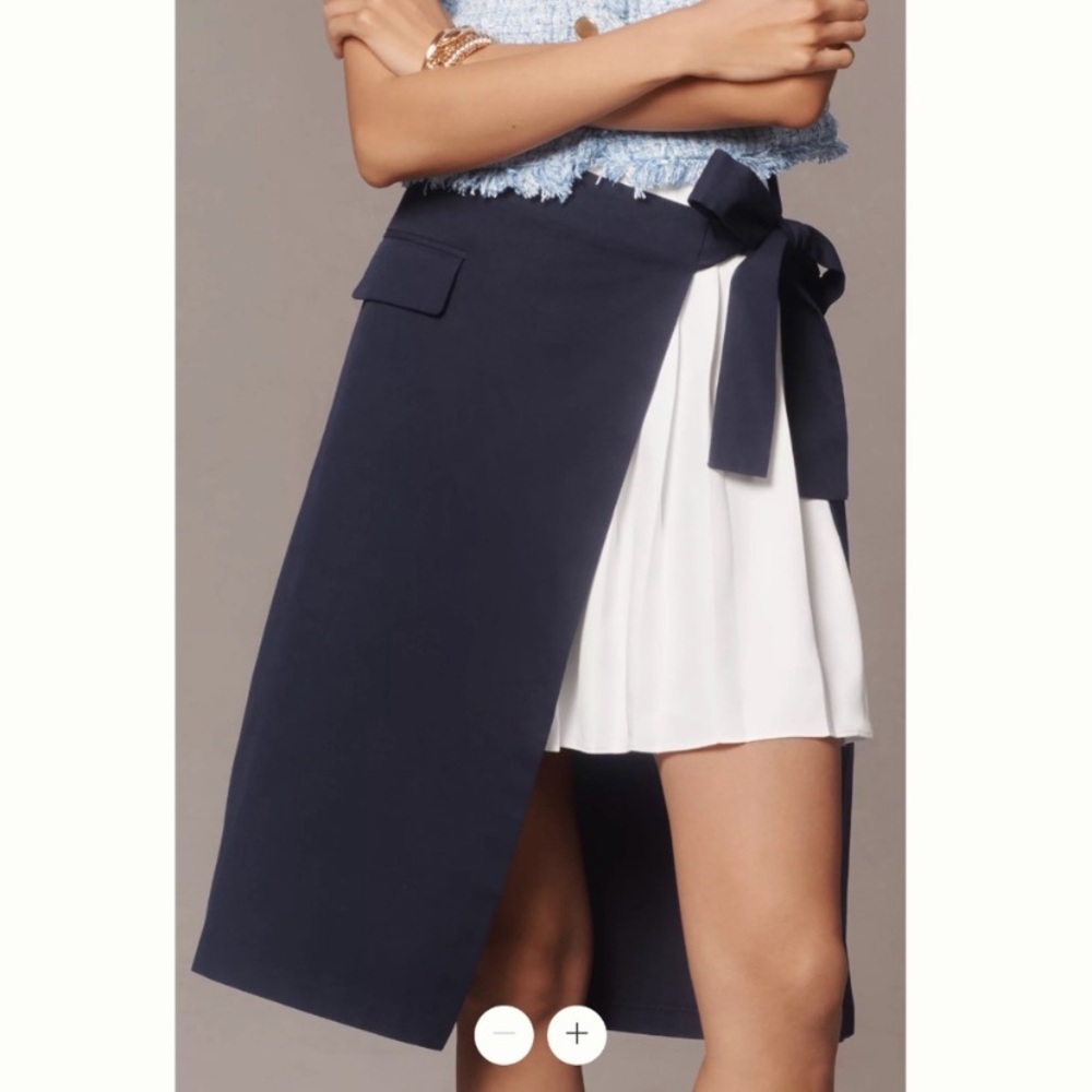 Mare Mare Pleated Wrap Twofer Skirt